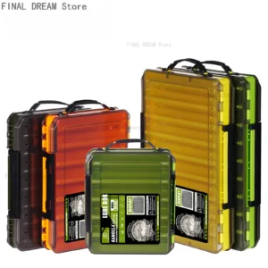 Dwustronne pudełko na przynęty wędkarskie z dużymi przegródkami