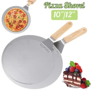 Łopatka do pizzy 10/12 cali ze stali nierdzewnej z drewnianym uchwytem