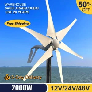 Didito 2000W 12V 24V 48V mała turbina wiatrowa z 6 łopatkami