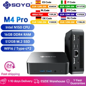 SOYO Mini PC M4 PRO – Minikomputer z Inter N150 CPU