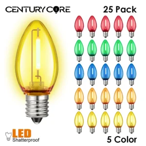 C7 Mini świeca Led 220V E12 – Kolorowa plastikowa żarówka nietłukąca